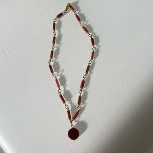 Copper color glittery sparkle necklace